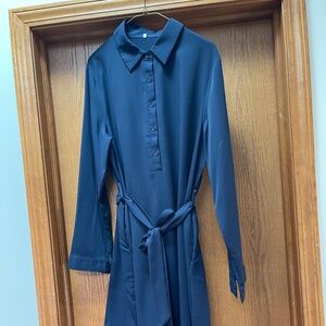 Belted shirt dress